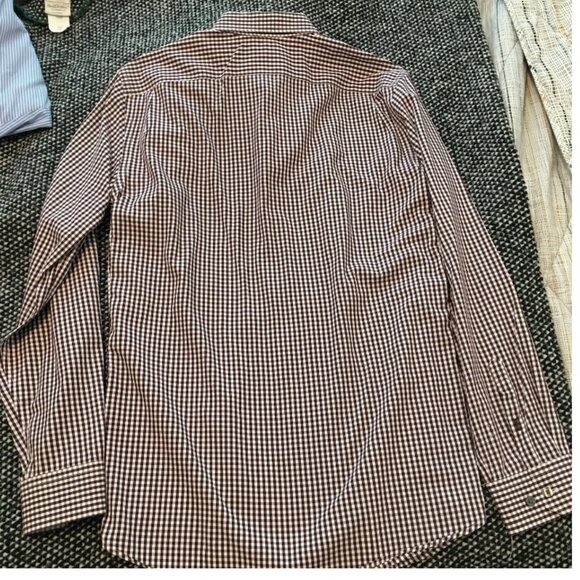 Burgandy & White checkered GAP Shirt Size 16/16.5 - Picture 4 of 4